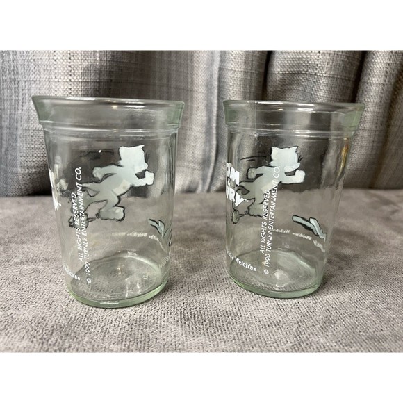 Vintage 1990 Welchs Jelly Glasses TOM & JERRY 4" Lot Bundle - Picture 3 of 8